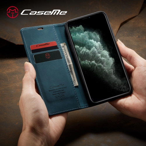 CaseMe Wallet Case Anti-Fall Retro Handmade Leather Magnetic Case Card Slot for iPhone 13 Pro Max - Free Shipping