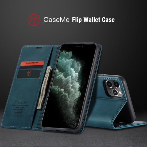 CaseMe Wallet Case Anti-Fall Retro Handmade Leather Magnetic Case Card Slot for iPhone 13 Pro Max - Free Shipping