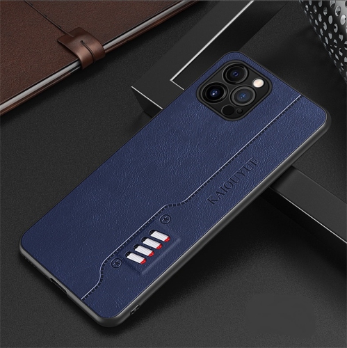 TONDAR  Fashion Leather Texture Shockproof Case Ultra Light Back Cover for Iphone 13 Pro (Blue)