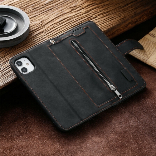 WillCase Wallet Leather Magnetic Case Shockproof Leather Zipper Flip Cover Credit Card Holder for iPhone 13 Pro - Free Shipping