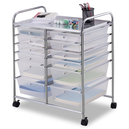 Topbuy 12 Drawer Rolling Storage Cart Organizer