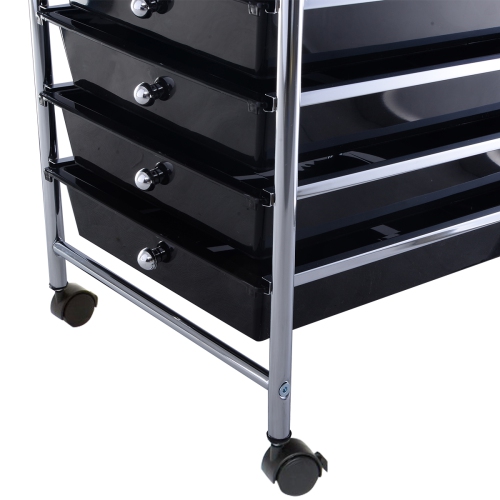 Topbuy 10Drawer Scrapbook Paper Organizer Rolling Storage Cart Home Office Black