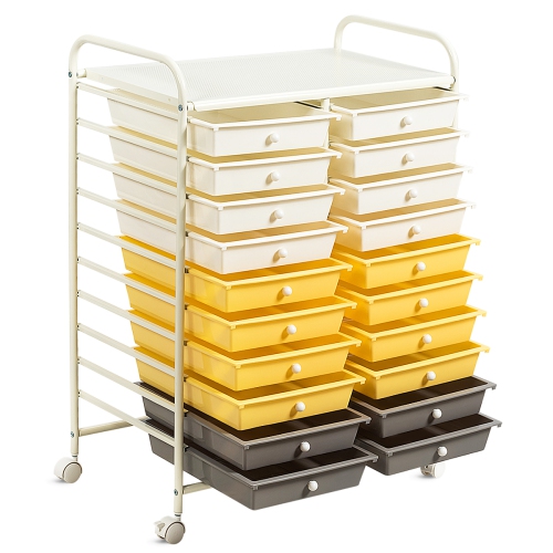 Topbuy 20-Drawer Rolling Trolley Mobile Storage Cart Tools Scrapbook Paper Organizer