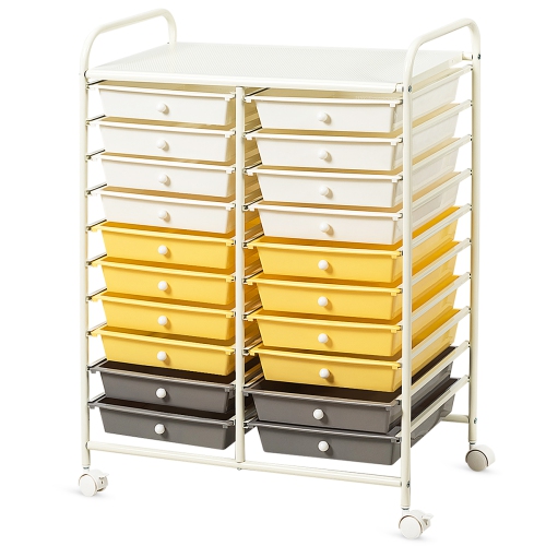 Topbuy 20-Drawer Rolling Trolley Mobile Storage Cart Tools Scrapbook Paper Organizer