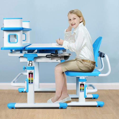 TopBuy – Ensemble de chaises de bureau à hauteur réglable pour enfants, bleu