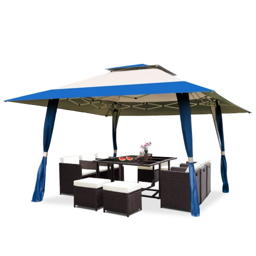 Topbuy 13' x13' Folding Gazebo Canopy Patio Outdoor Tent Beach Party Shade Shelter