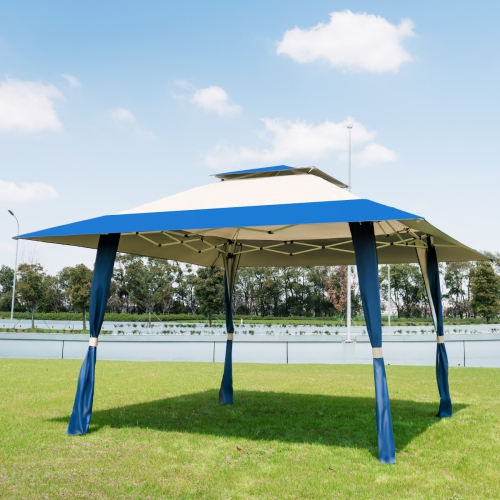 Topbuy 13' x13' Folding Gazebo Canopy Patio Outdoor Tent Beach Party Shade Shelter