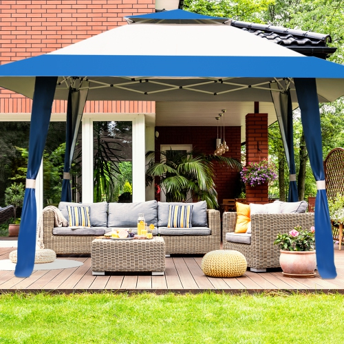 Topbuy 13' x13' Folding Gazebo Canopy Patio Outdoor Tent Beach Party Shade Shelter