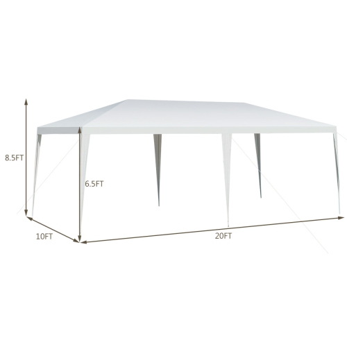 Topbuy 10'x20' Outdoor White Wedding Party Event Tent Gazebo Canopy Pavilion