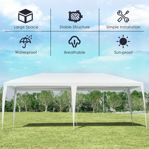 Topbuy 10'x20' Outdoor White Wedding Party Event Tent Gazebo Canopy Pavilion