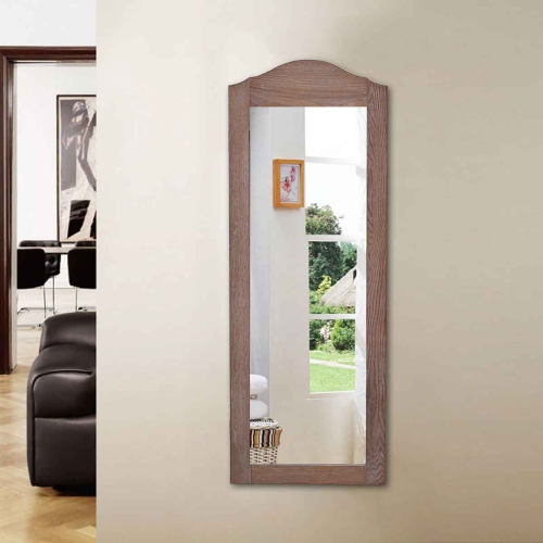 Topbuy Jewelry Cabinet Mirrored Armoire Storage Organizer Wall Hanging Walnut