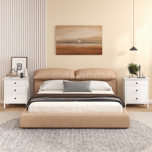 Topbuy 3-Drawer Modern Nightstand Bedside Table Wooden End Table White/Black