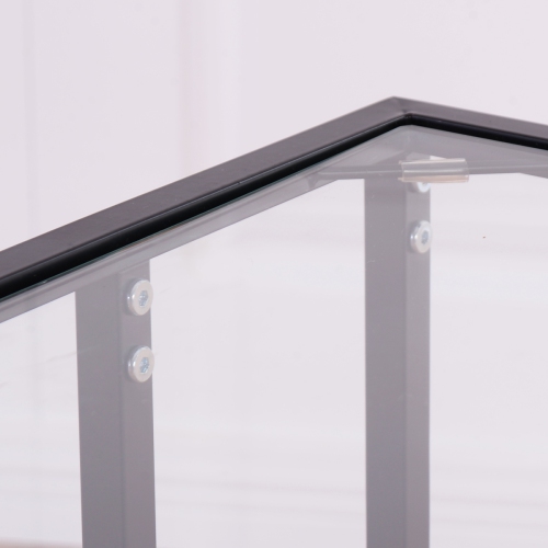 Topbuy 2PCS Coffee Tray End Table Side TV Stand Lap Snack Teapoy w/ Clear Glass Top