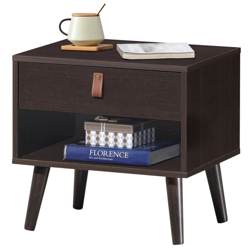 Topbuy Retro Wood Nightstand with Storage Drawer End Table Bedside Table