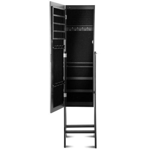 Topbuy LED Mirrored Jewelry Cabinet Armoire Free Standing Dressing Organizer