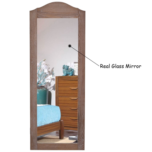 Topbuy Jewelry Cabinet Mirrored Armoire Storage Organizer Wall Hanging Walnut