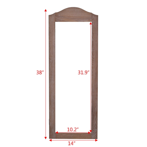 Topbuy Jewelry Cabinet Mirrored Armoire Storage Organizer Wall Hanging Walnut