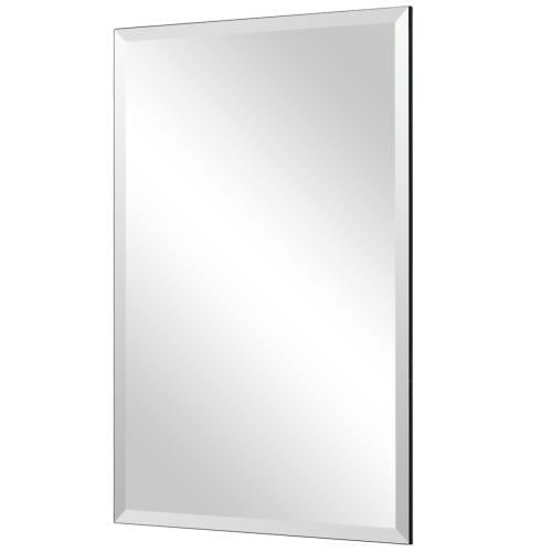 Topbuy 24" X 36" Beveled Silver Mirror Frameless Rectangle Mirror Wall Mounted Bathroom Mirror