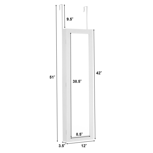 Topbuy LED Jewelry Cabinet Standing Armoire Organizer w/ Fine Edge Full Size Mirror