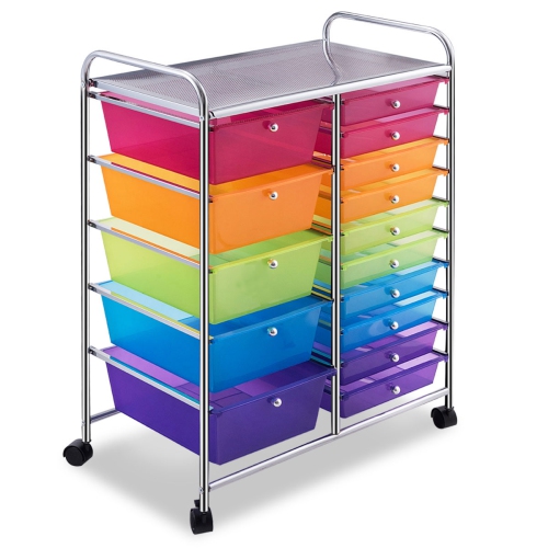 Topbuy Rolling 15-Drawer Organizer Cart,Rolling cart/W Wheels