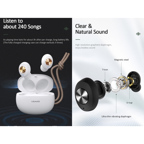 True Wireless Earbuds Bluetooth 5.0 compatible with Android, Apple Airpod, PC. Touch Controls, Super Stereo Bass Sound, 5H Playtime, Noise