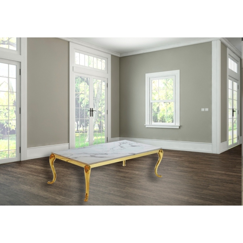 Marble Top Gold Frame Coffee Table