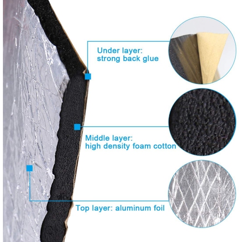 394mil 21.53sqft Heat Shield Sound Deadener Noise Thermal Insulation Dampening Sound Deadening Mat Audio Noise Insulation Material 78x 40 Inches