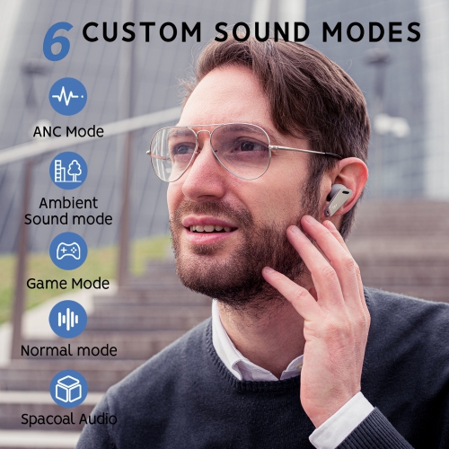 Edifier NB2 Pro True Wireless Earbuds - Hybrid Active Noise Cancelling - Bluetooth 5.0 Wireless Earphone - Grey