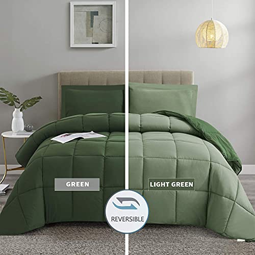 Quilted Duvet Insert With Corner Tabs, Light Green Twin Duvet Cover