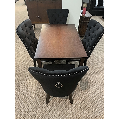 Madrid Black 5Pc Solid Wood Dining Set