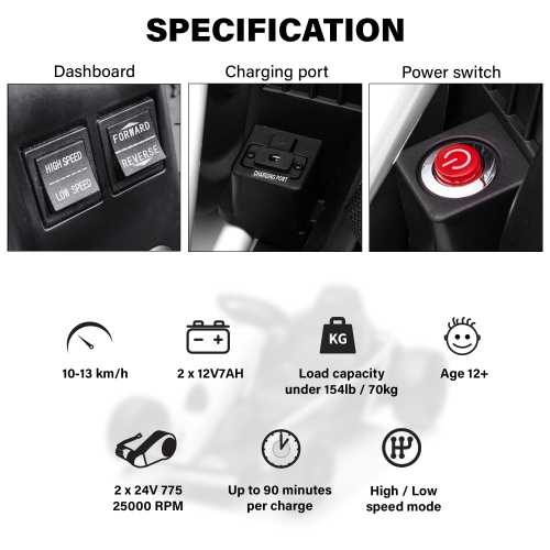 VOLTZ TOYS Electric GoKart, 24V Outdoor Racer Drifter Go Kart Drift Car for Kid and Adult, Upgraded Design