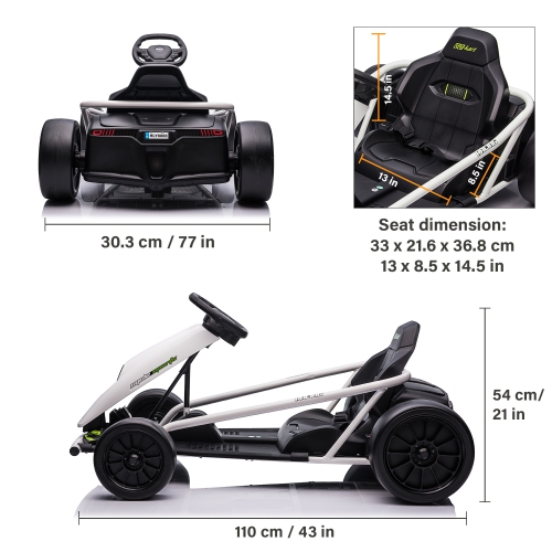 VOLTZ TOYS Electric GoKart, 24V Outdoor Racer Drifter Go Kart Drift Car for Kid and Adult, Upgraded Design