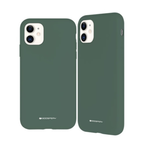 TopSave Goospery Liquid Silicone Rubber Bumper Case with Soft Microfiber For iPhone 13, Green