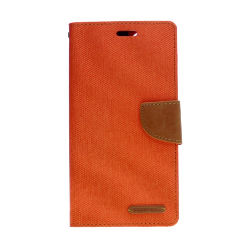 GOOSPERY  Topsave Canvas Card Slot W/magnetic Clip Denim Cloth Folio Wallet Flip Iphone 13 Pro Max (6.7) In Orange