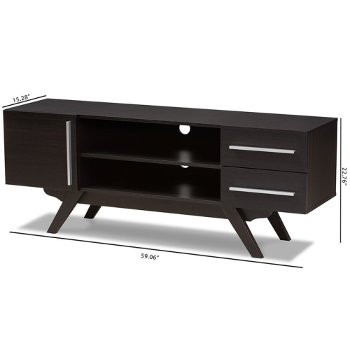 Bowery Hill 60" TV Stand in Dark Brown