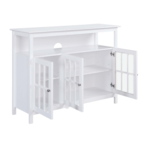 Big Sur Deluxe 48-inch TV Stand with Storage Cabinets and Shelf in White Wood