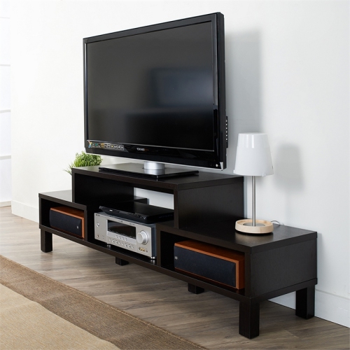 Bowery Hill Modern Wood TV Stand for TVs up to 60'' in Black