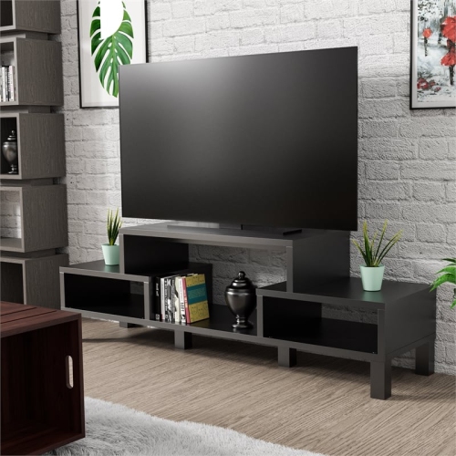 Bowery Hill Modern Wood TV Stand for TVs up to 60'' in Black