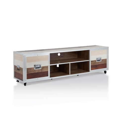 Furniture of America Micah Modern Metal TV Stand with Casters in Multi-color