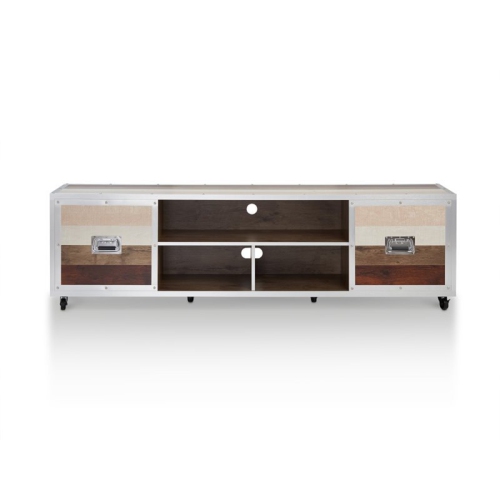Furniture of America Micah Modern Metal TV Stand with Casters in Multi-color