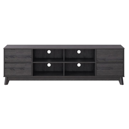 CORLIVING CANADA  Corliving Hollywood Wood Grain Tv Stand With Drawers for Tvs Up to 85" In Gray