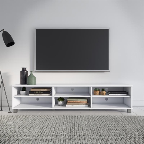CorLiving Hollywood White Wood TV Stand for TV's up to 85"