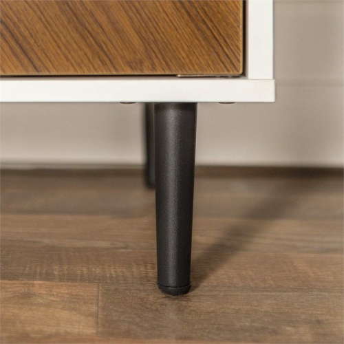 Pemberly Row 58" Modern Bookmatch Buffet - White and Teak