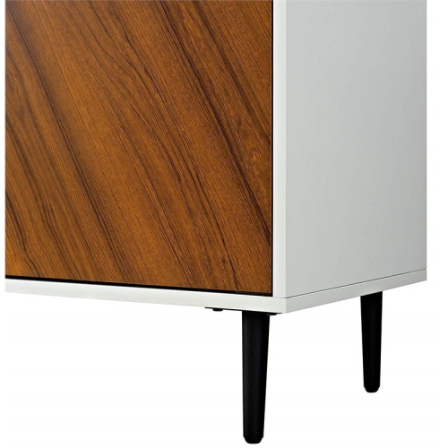 Pemberly Row 58" Modern Bookmatch Buffet - White and Teak