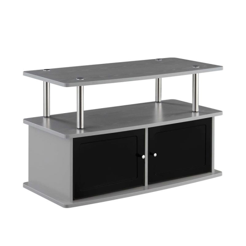 CONVENIENCE CONCEPTS  Designs2Go Tv Stand With Two Storage Cabinets And Shelf In Slate Wood In Gray