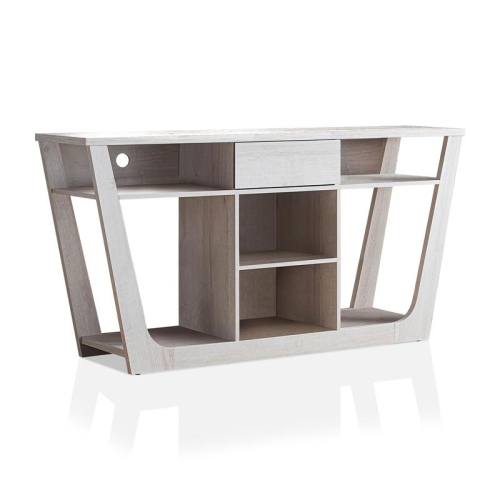 Furniture of America Frankl Modern Wood 60-Inch TV Stand in White Oak