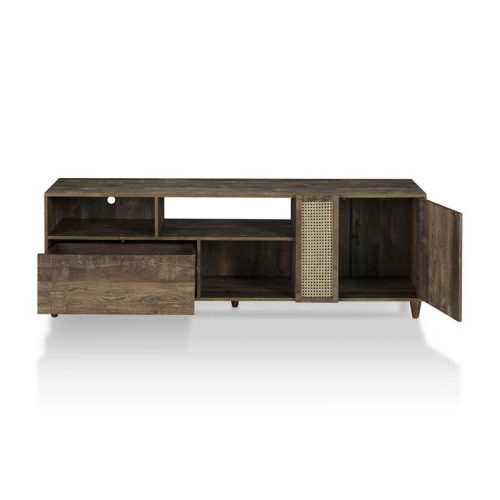 Furniture of America Estel Rustic Wood Storage 70-Inch TV Stand in Reclaimed Oak