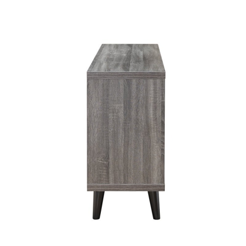 Furniture of America Nahmene Mid-Century Wood 7-Shelf TV Stand in Gray