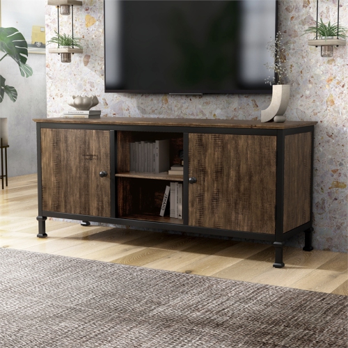 Furniture of America Ronda Industrial Wood 60-Inch TV Stand in Weathered Oak