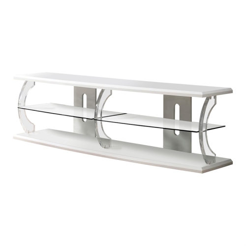 Furniture of America Jerry Contemporary Wood Storage 60-Inch TV Stand in White